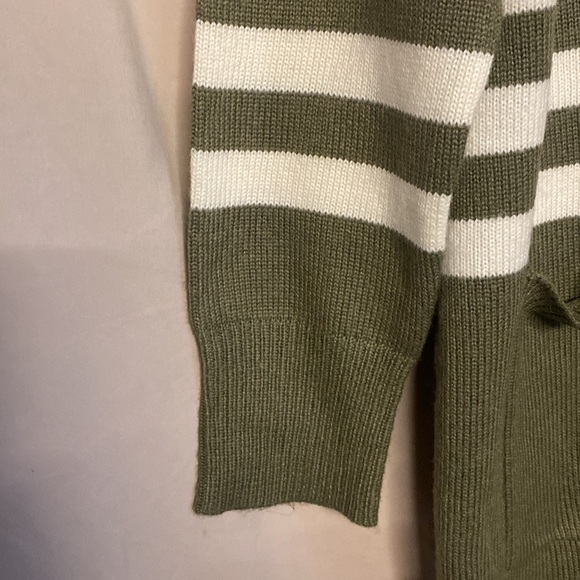 NWT Michael Kors Open Front Cardigan, Size M Color Cream-Army Green - Picture 5 of 9